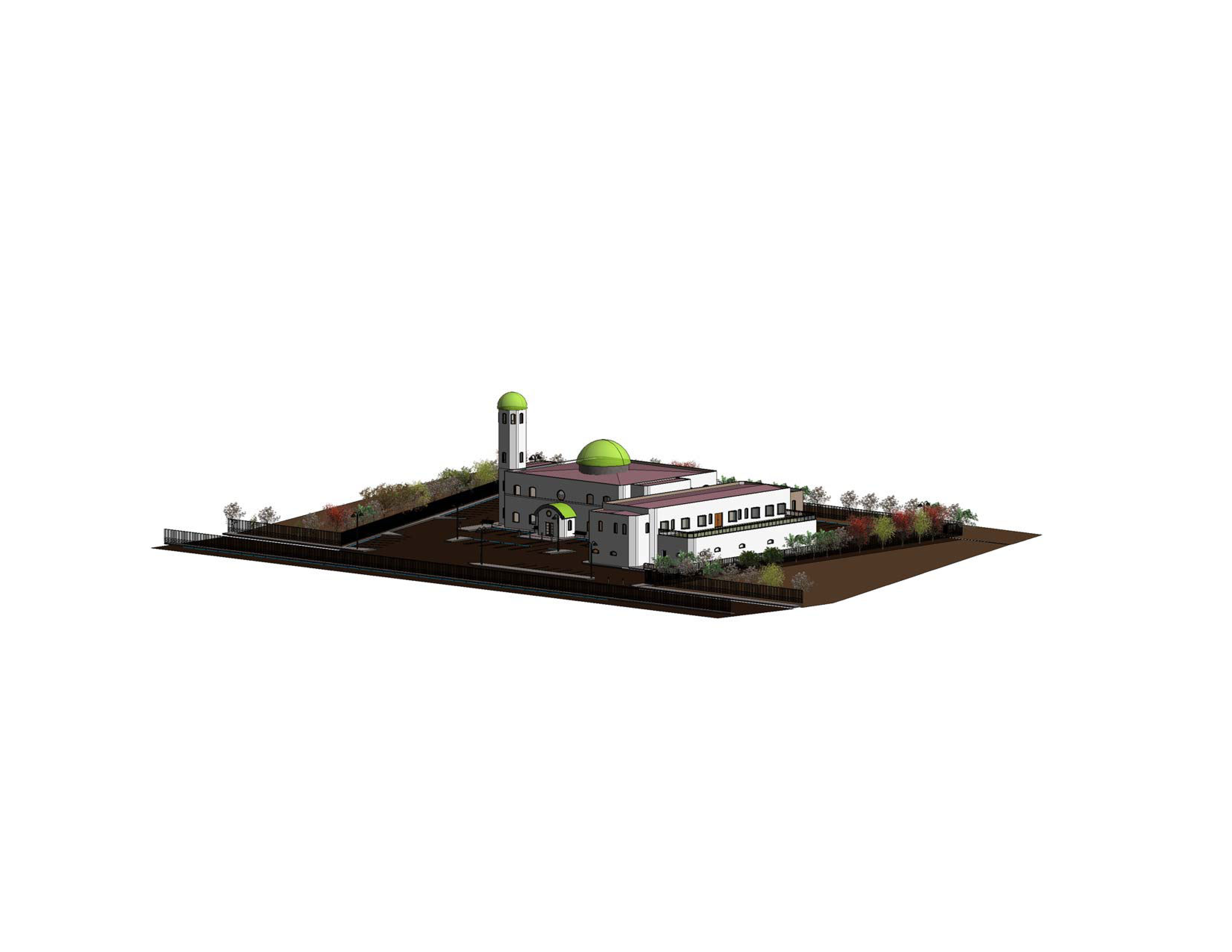 Architectural vision of the completed masjid and community centre
